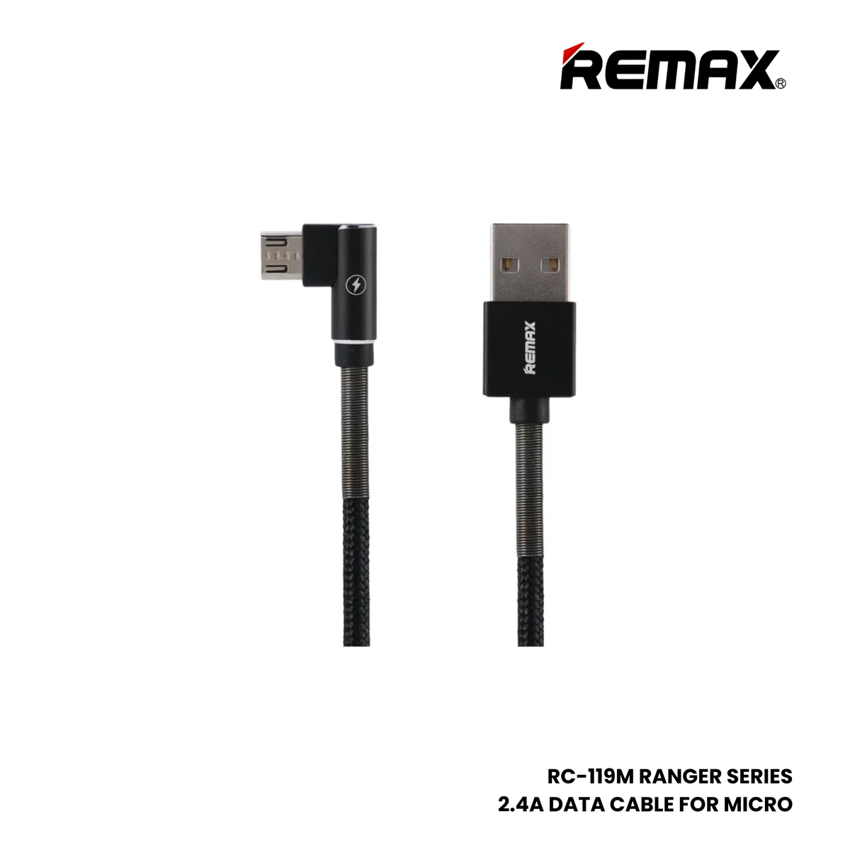 REMAX RC-119M Ranger Series 2.4A USB to Micro Charging Data Cable - Black