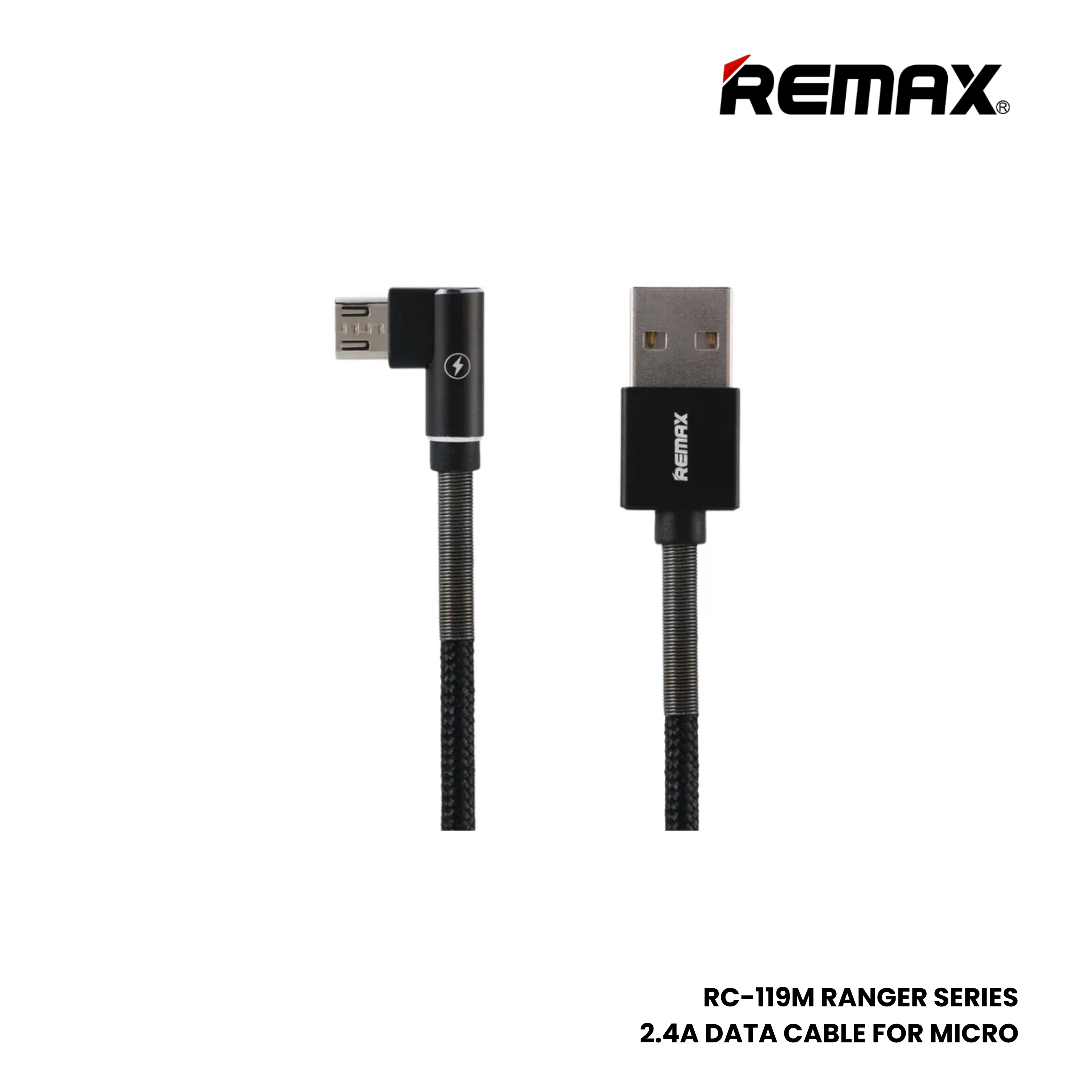 REMAX RC-119M Ranger Series 2.4A USB to Micro Charging Data Cable - Grey