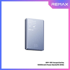 REMAX - RPP-109 Vocard Pro Series 10000mAh PD Magnetic Wireless Power Bank(PD 20W) - Blue