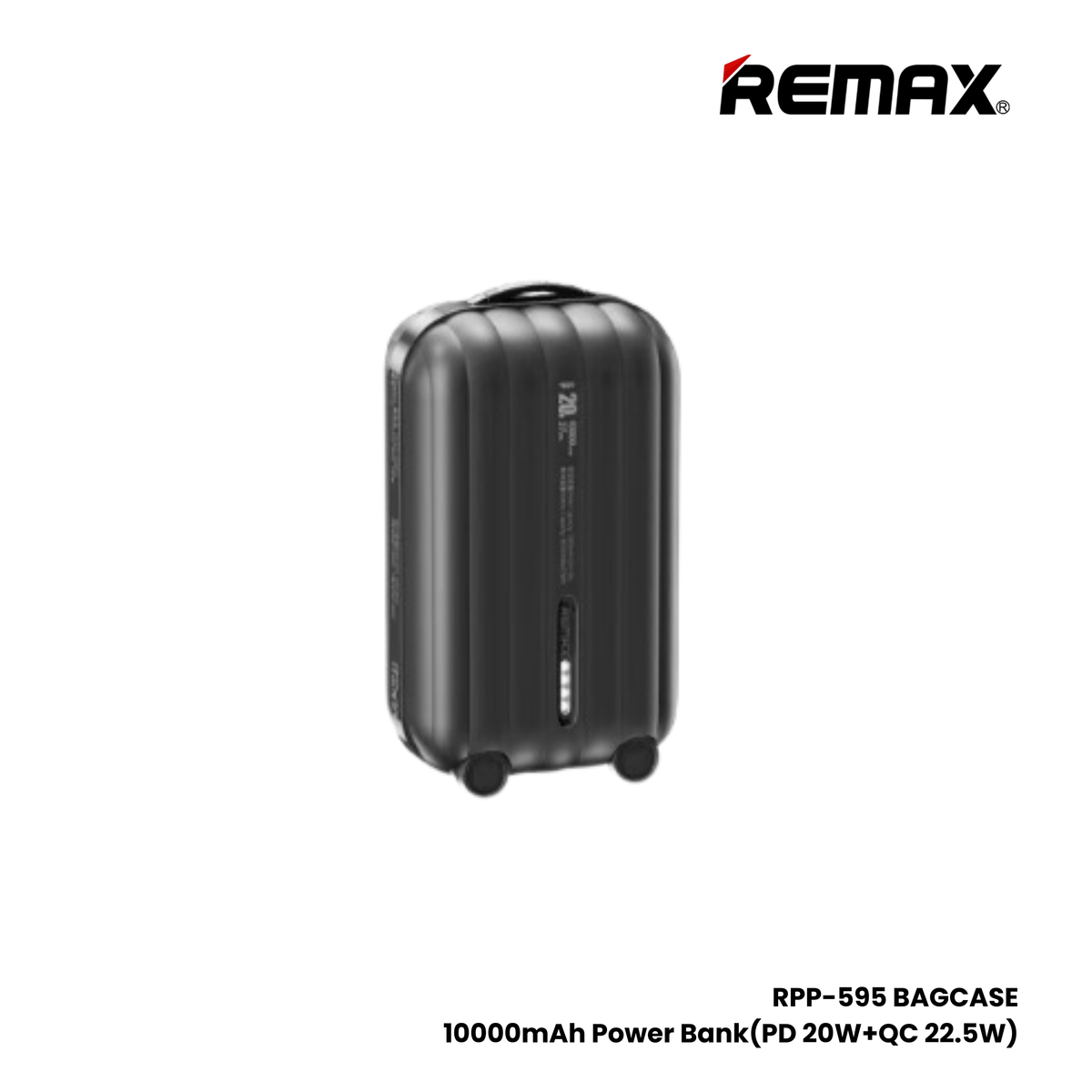 REMAX RPP-595 Bagcase Series 10000mAh PD+QC Fast Charging Power Bank(PD 20W) - Grey