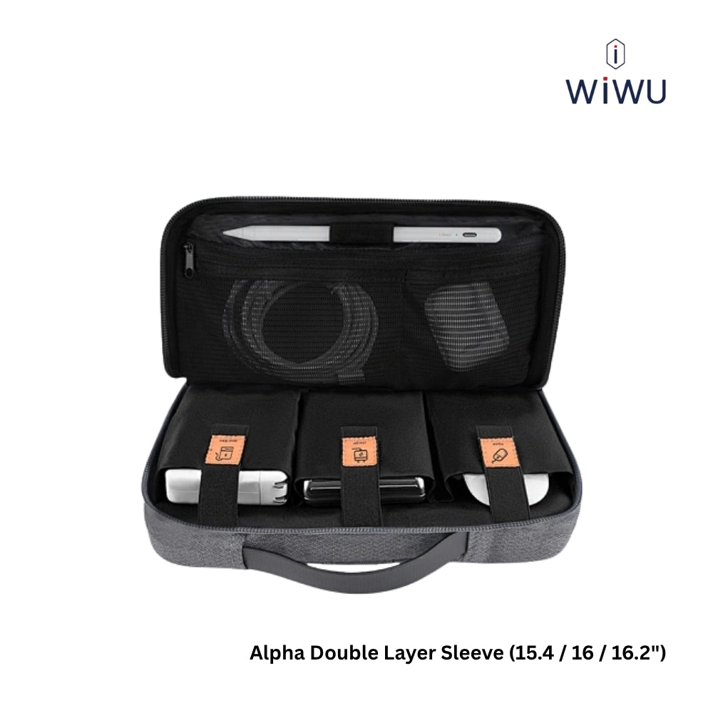 WIWU - Alpha Double Layer Sleeve (15.4"/16"/16.2") - Black