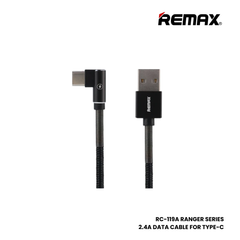 2.4A ( Type-C )-REMAX RC-119A Ranger Series 2.4A USB to Type-C Charging Data Cable - Grey