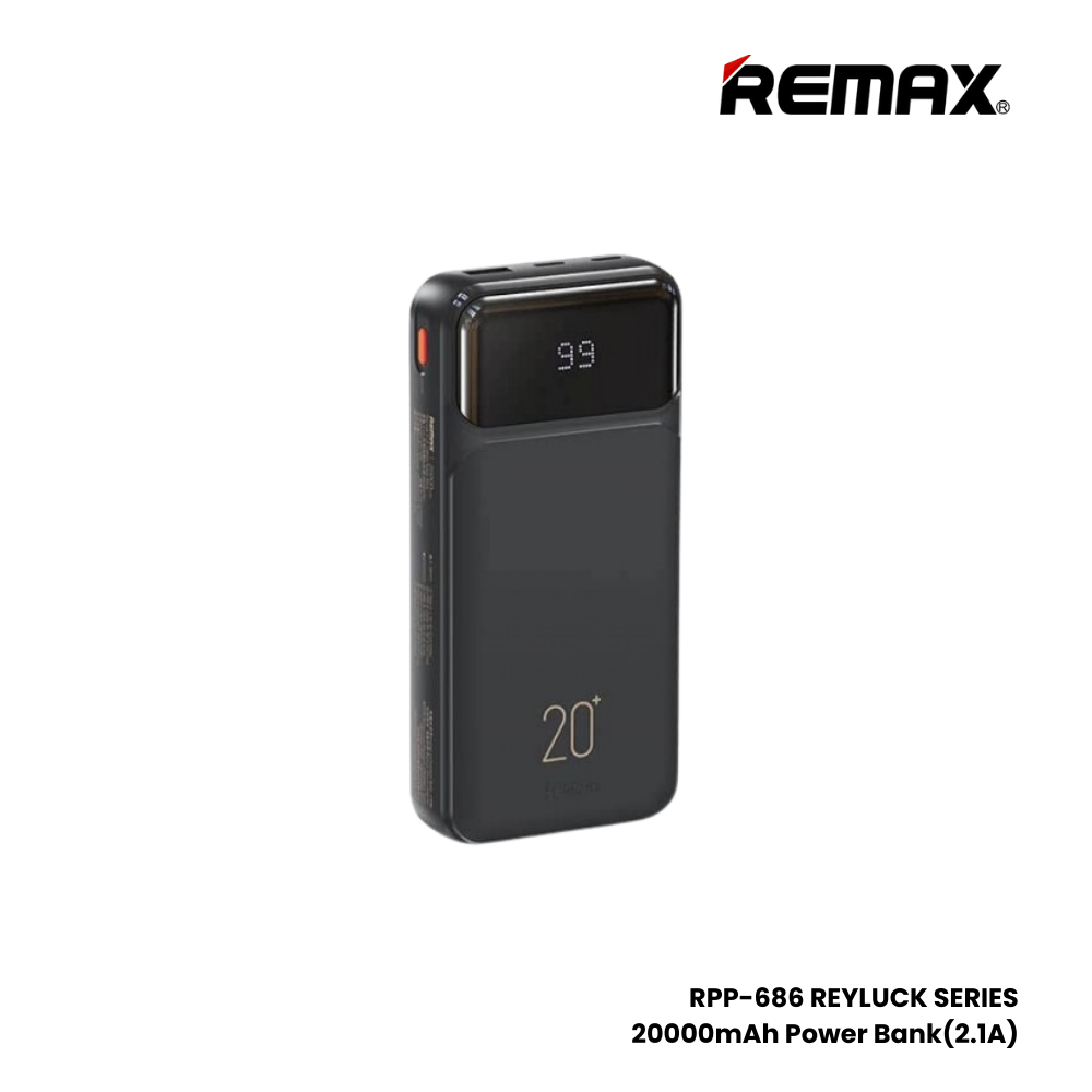 REMAX RPP-686 Reyluck Series 20000mAh Power Bank(2.1A) - Black