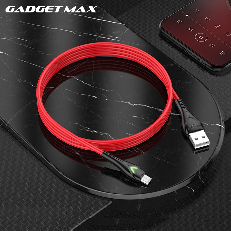 GADGET MAX GX08 MICRO 2.4A CHARGING DATA CABLE FOR MICRO (2.4A)(1M) - RED