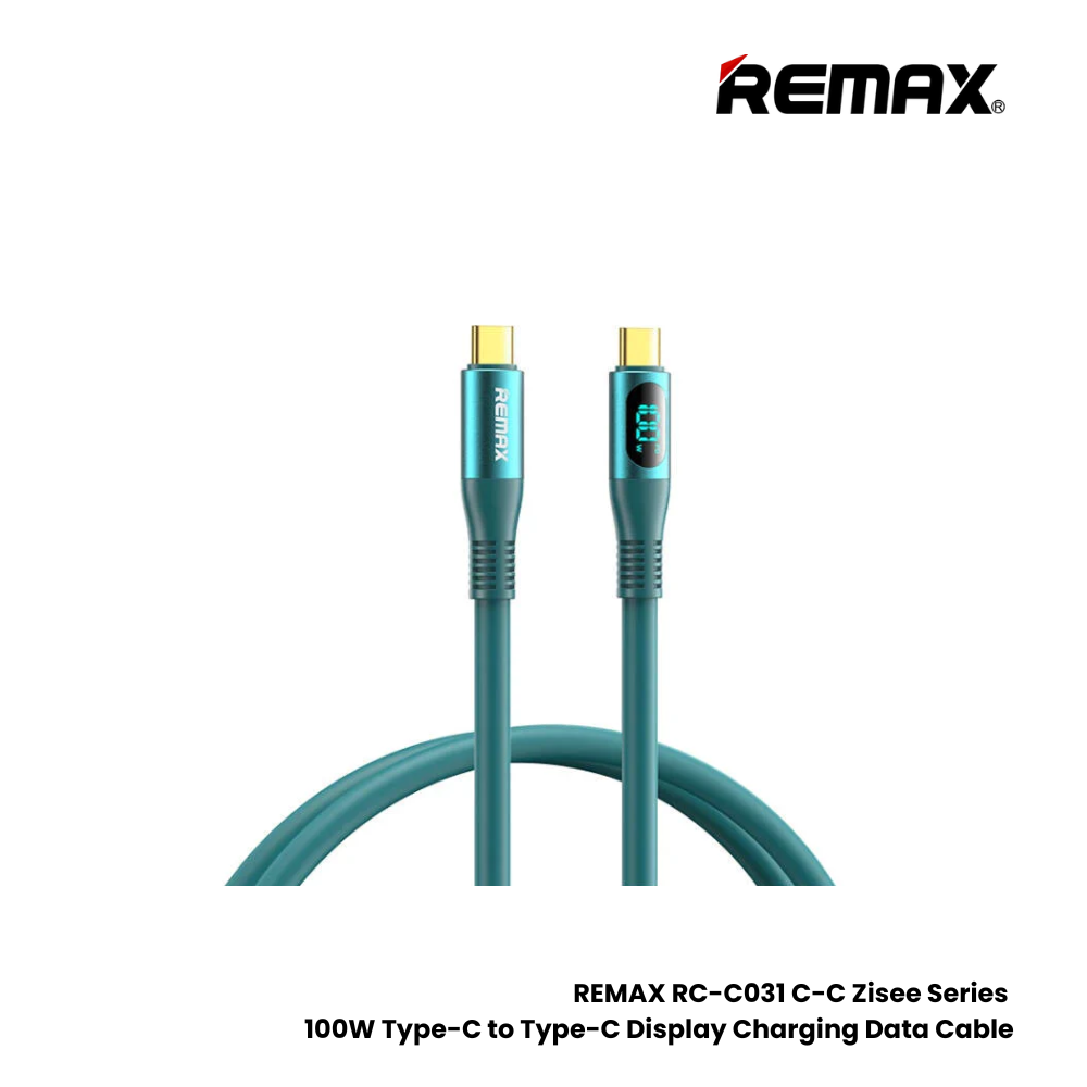 100W ( C to C )-REMAX RC-C032 C-C Zisee Series 100W Type-C to Type-C Fast Charging Digital Display Charging Data Cable - Purple