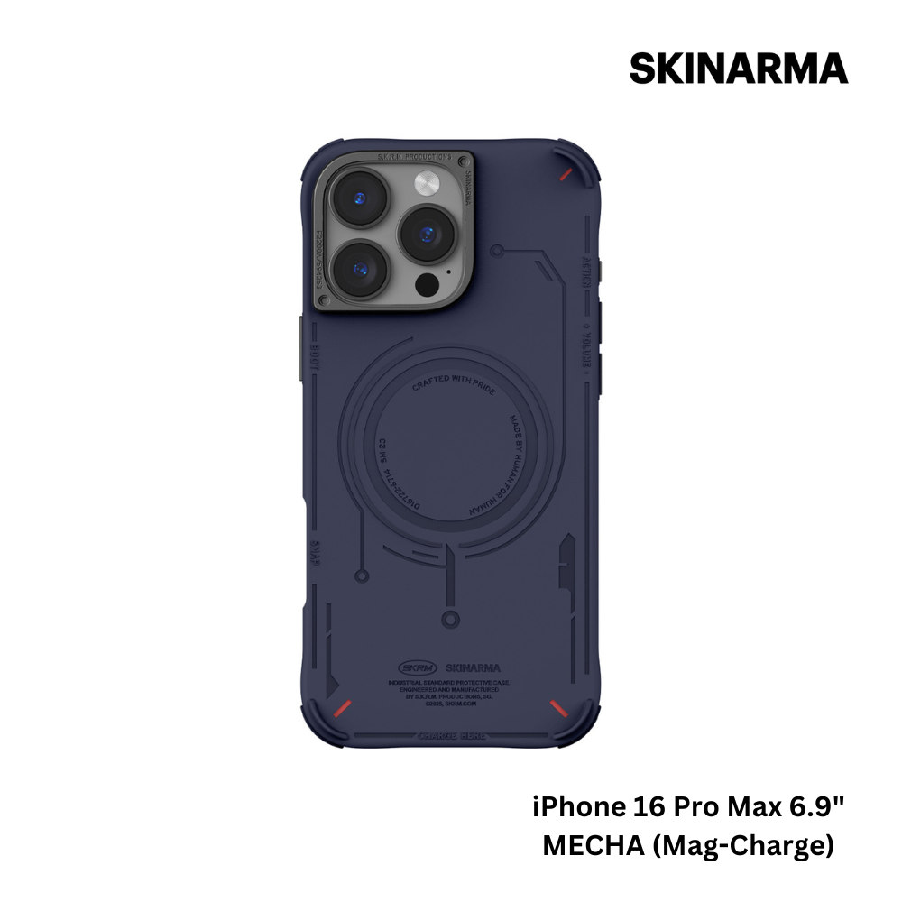 Skinarma iPhone 16 Pro Max 6.9" Mecha (Mag-Charge) Case - Navy Blue