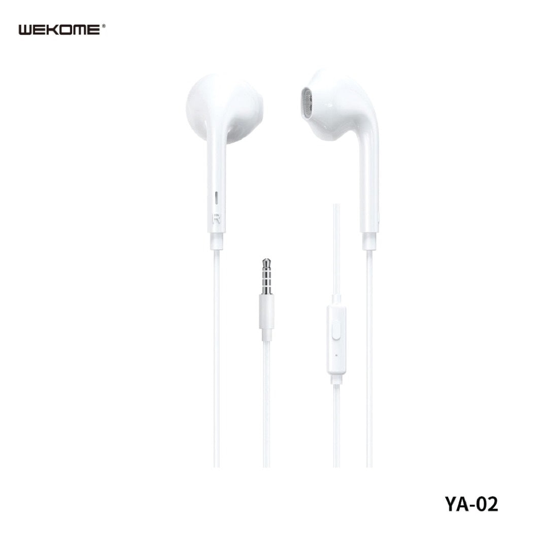 WK YA02 3.5MM UPINE SERIES WIRED EARPHONE (1.2M) Best wired earphone , Hifi Stereo Sound Wired Headset , sport wired earphone , 3.5mm jack wired earphone , 3.5mm headset for mobile phone ,3.5mm jack wired earphone