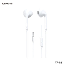 WK YA02 3.5MM UPINE SERIES WIRED EARPHONE (1.2M) Best wired earphone , Hifi Stereo Sound Wired Headset , sport wired earphone , 3.5mm jack wired earphone , 3.5mm headset for mobile phone ,3.5mm jack wired earphone