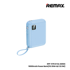 REMAX RPP-579 Icyal Series 10000mAh PD+QC Fast Charging Power Bank(PD 20W+QC 22.5W) - Blue