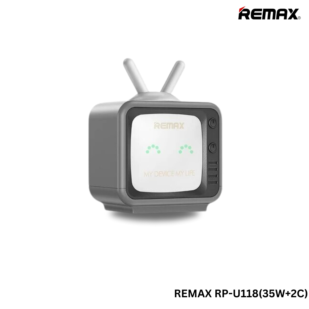 REMAX RP-U118 PANDA TV Series 35W PD+ QC 2C Gan Folding Charger(Grey)