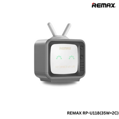 REMAX RP-U118 PANDA TV Series 35W PD+ QC 2C Gan Folding Charger(Grey)