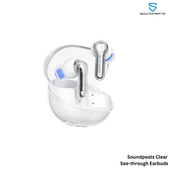 SOUNDPEATS - Clear Bluetooth Wireless Earbuds - White