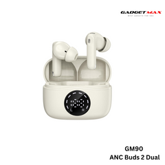 GADGET MAX - GM90 ANC BUD2 Dual ENC Active Noise Cancellation Bluetooth Wireless Earbuds - Beige