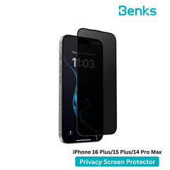 Benks (iPhone 16 Plus /15 Plus /14 Pro Max) Ultra Shield Privacy Screen Protector iP16 Plus/15 Plus/14 Pro Max (0.4/Black)