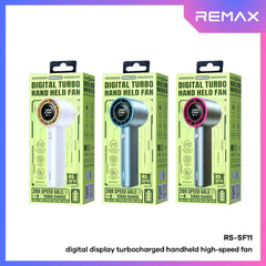 REMAX - RS-SF11 Digital Display Turbocharged Portable Handheld High-Speed Fan - Purple