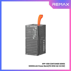 REMAX RPP-609 Container Series 60000mAh PD+QC Fast Charging Power Bank(PD 20W+QC 22.5W) - Grey
