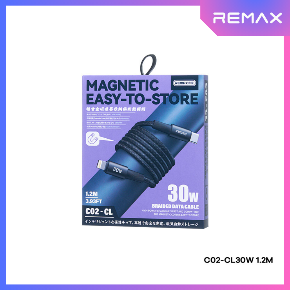 C2 Raysor Cable REMAX - C02 C-L Magnetic Suction Type-C To Lightning Fast Charging Dat ...