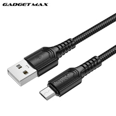 GADGET MAX - GX29 Woven Series USB To Micro Charging Data Cable (2.4A) - Black