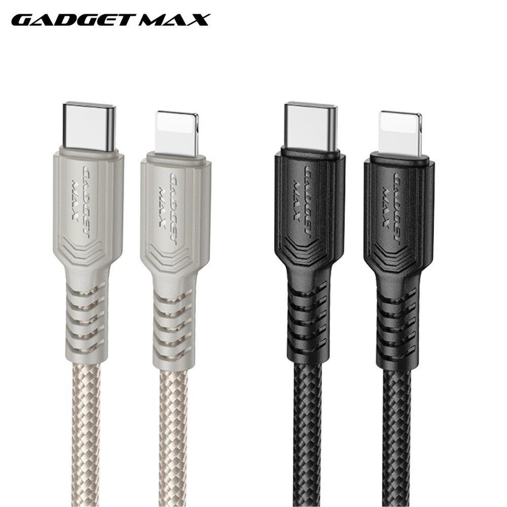 GADGET MAX - GX29 C-L Woven Series Type-C To Lightning Fast Charging Data Cable (27W) - Black