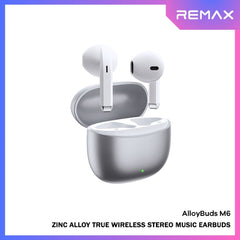 REMAX - ALLOYBUDS M6 Zinc Alloy Bluetooth Wireless Earbuds - Silver
