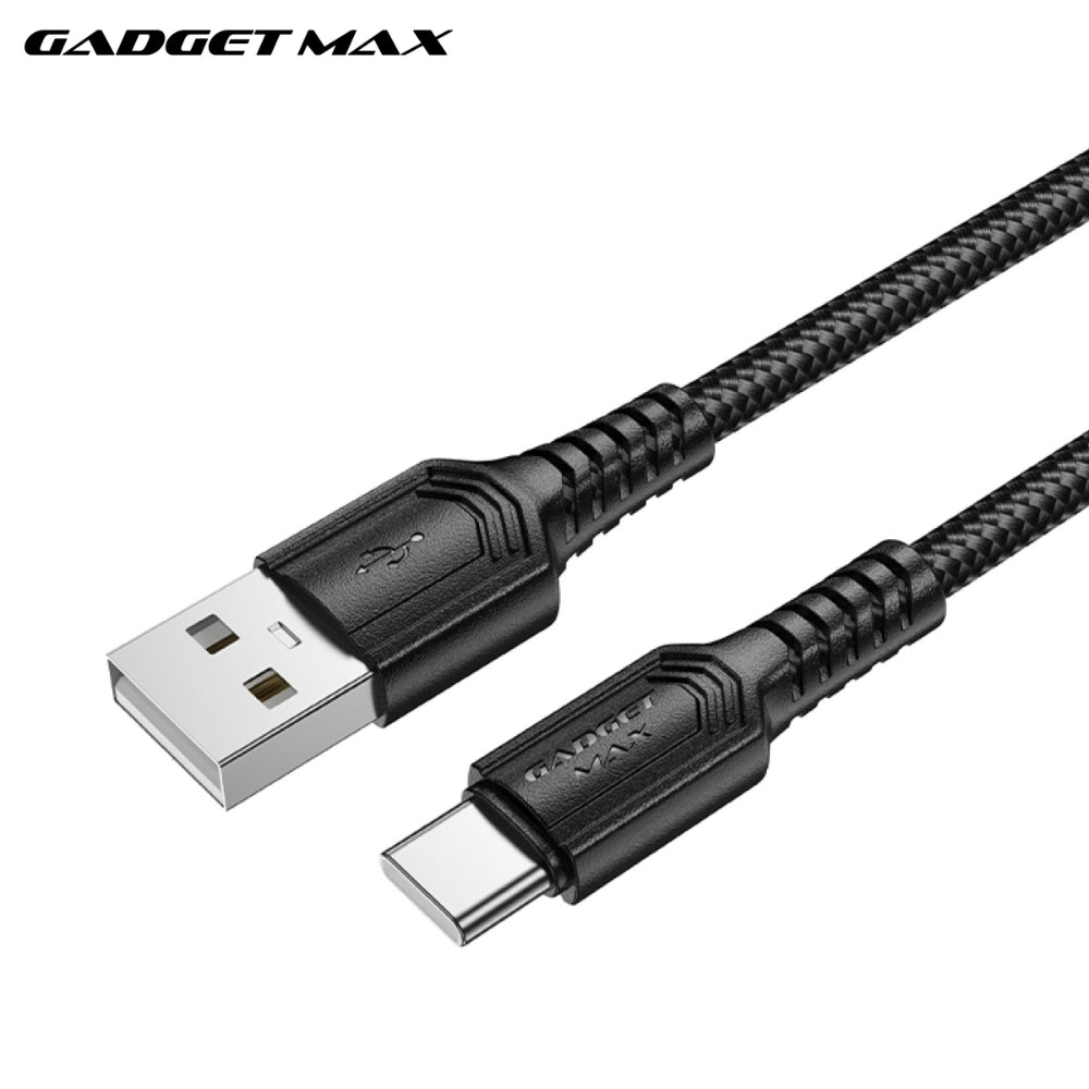 GADGET MAX - GX29 Woven Series USB To Type-C Fast Charging Data Cable (3A) - Black