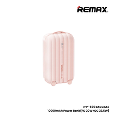 REMAX RPP-595 Bagcase Series 10000mAh PD+QC Fast Charging Power Bank(PD 20W) - Pink