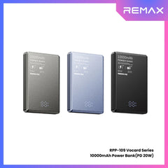 REMAX - RPP-109 Vocard Pro Series 10000mAh PD Magnetic Wireless Power Bank(PD 20W) - Grey