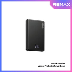 REMAX - RPP-109 Vocard Pro Series 10000mAh PD Magnetic Wireless Power Bank(PD 20W) - Black