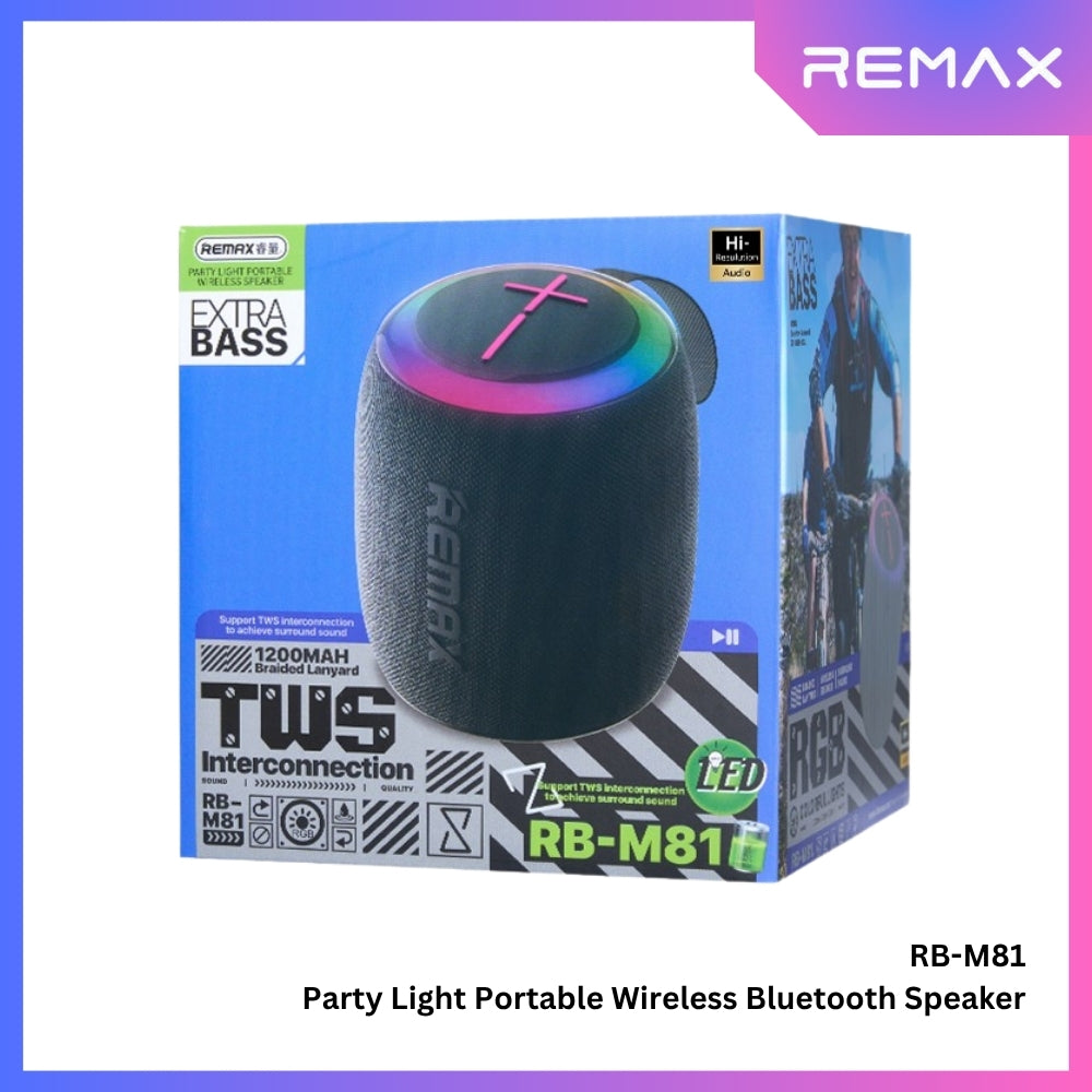 REMAX - RB-M81 Party Light Portable Wireless Bluetooth Speaker (7W) - Black