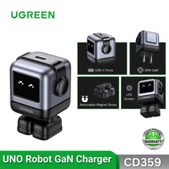 UGREEN - CD359 Uno Robot GaN Type-C Charger (30W) - Grey