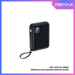 REMAX RPP-579 Icyal Series 10000mAh PD+QC Fast Charging Power Bank(PD 20W+QC 22.5W) - Black