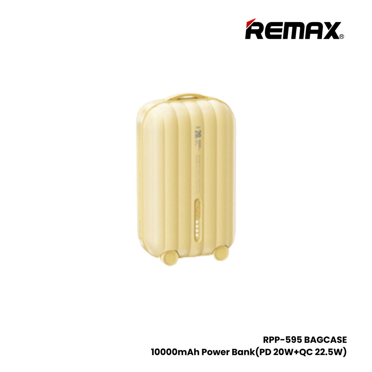 REMAX RPP-595 Bagcase Series 10000mAh PD+QC Fast Charging Power Bank(PD 20W) - Yellow