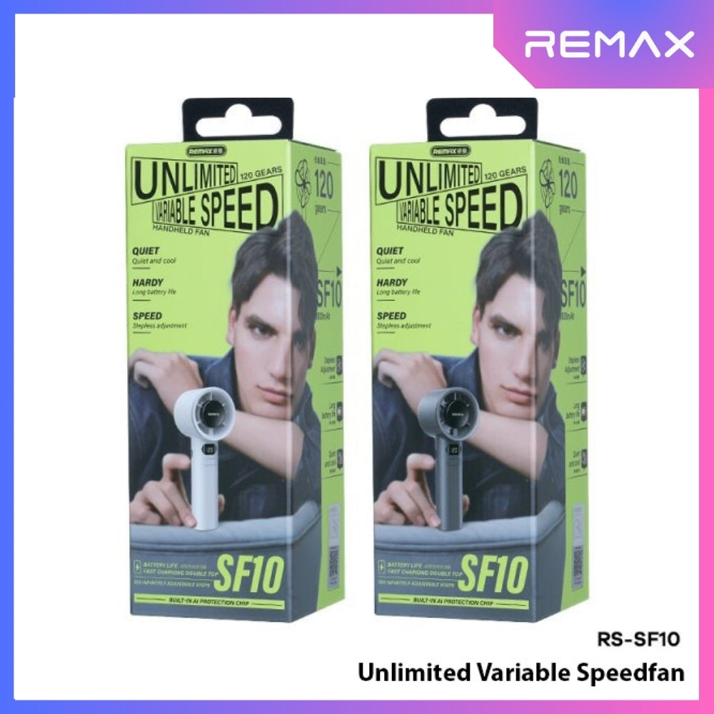 REMAX - RS-SF10 Unlimited Variable Speed Handheld Fan (1800mAh) - Grey