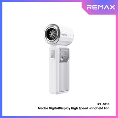 REMAX - RS-SF18 Mecha Digital Display High Speed Handheld Fan ( 4000mAh ) - White