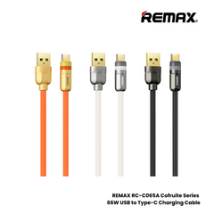 66W ( Type-C )-REMAX RC-C065A Cofruite Series 66W USB to Type-C Fast Charging Data Cable - White