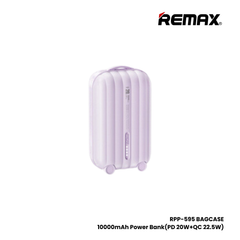 REMAX RPP-595 Bagcase Series 10000mAh PD+QC Fast Charging Power Bank(PD 20W) - Purple