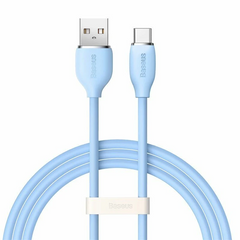 BASEUS JELLY LIQUID SILICA GEL FAST CHARGING DATA CABLE USB TO TYPE-C 100W 2M - Blue
