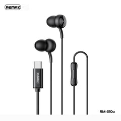 REMAX RM-510A TYPE-C SILKY SERIES WIRED EARPHONE FOR MUSIC & CALL (1.2M) , Type C Wire Earphone
