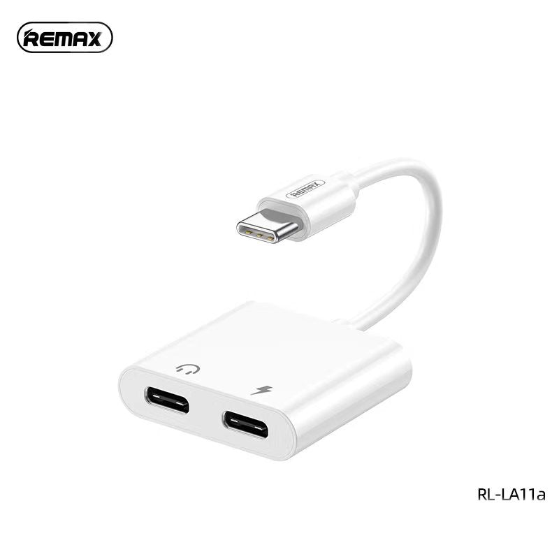 REMAX RL-LA11A REMINE SERIES PHONE ADAPTER DUAL TYPE-C (120MM), Type-C  Audio AdapterAdapter