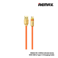 66W ( Type-C )-REMAX RC-C065A Cofruite Series 66W USB to Type-C Fast Charging Data Cable - Orange