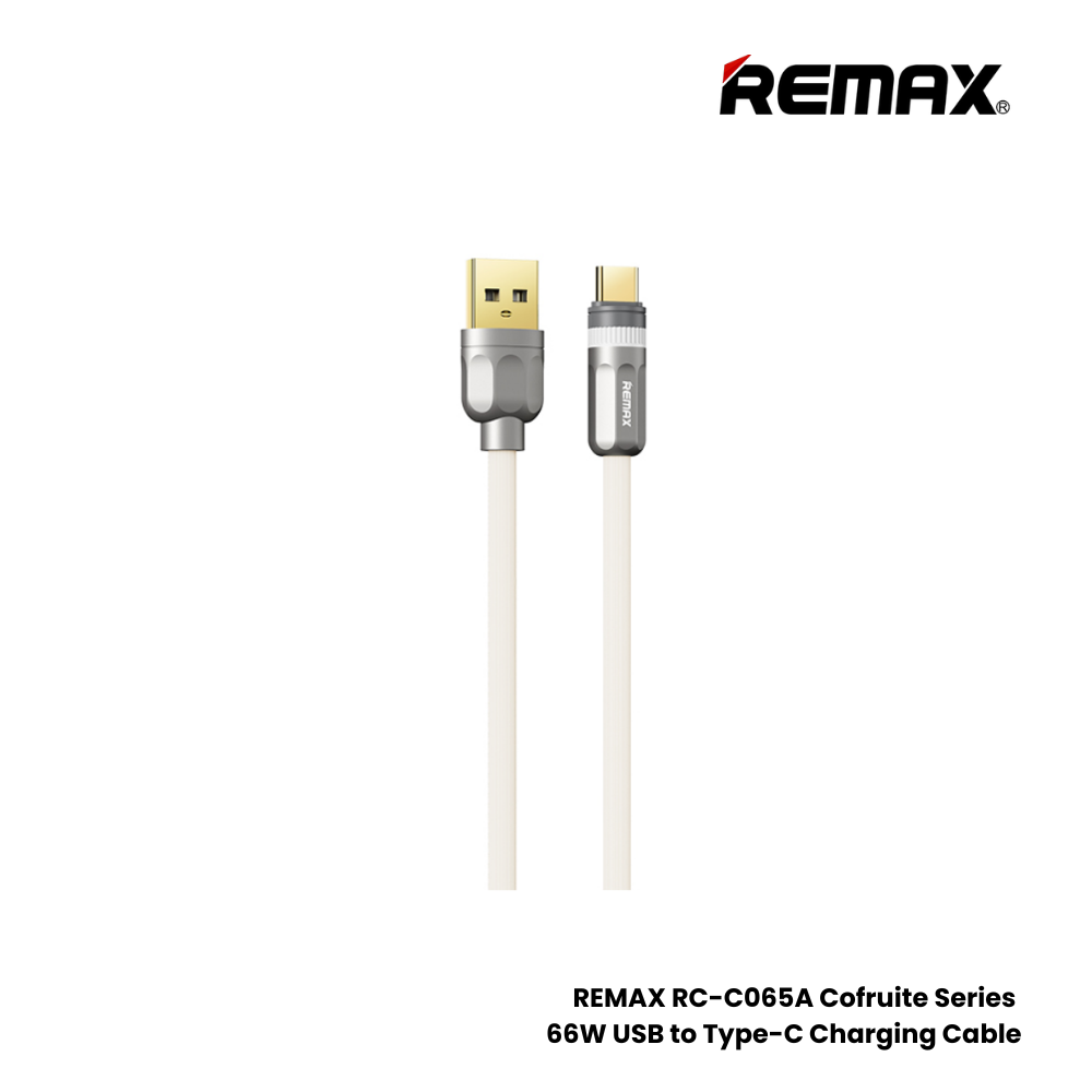 66W ( Type-C )-REMAX RC-C065A Cofruite Series 66W USB to Type-C Fast Charging Data Cable - White