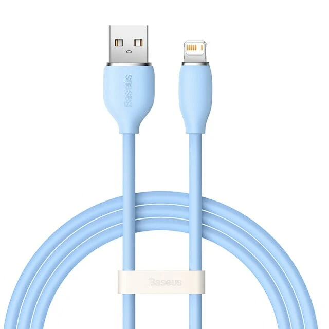 BASEUS JELLY LIQUID SILICA GEL FAST CHARGING DATA CABLE TYPE-C TO IPHONE 20W 2M - Blue