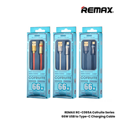 66W ( Type-C )-REMAX RC-C065A Cofruite Series 66W USB to Type-C Fast Charging Data Cable - Black