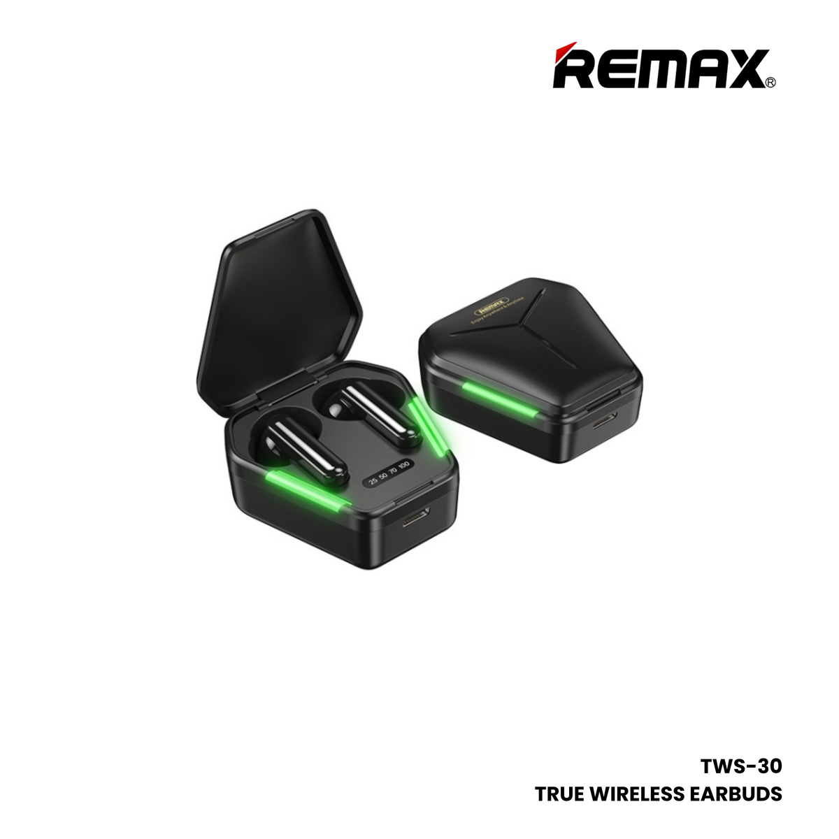 REMAX TWS-30 Gaming Bluetooth Wireless Earbuds - Black