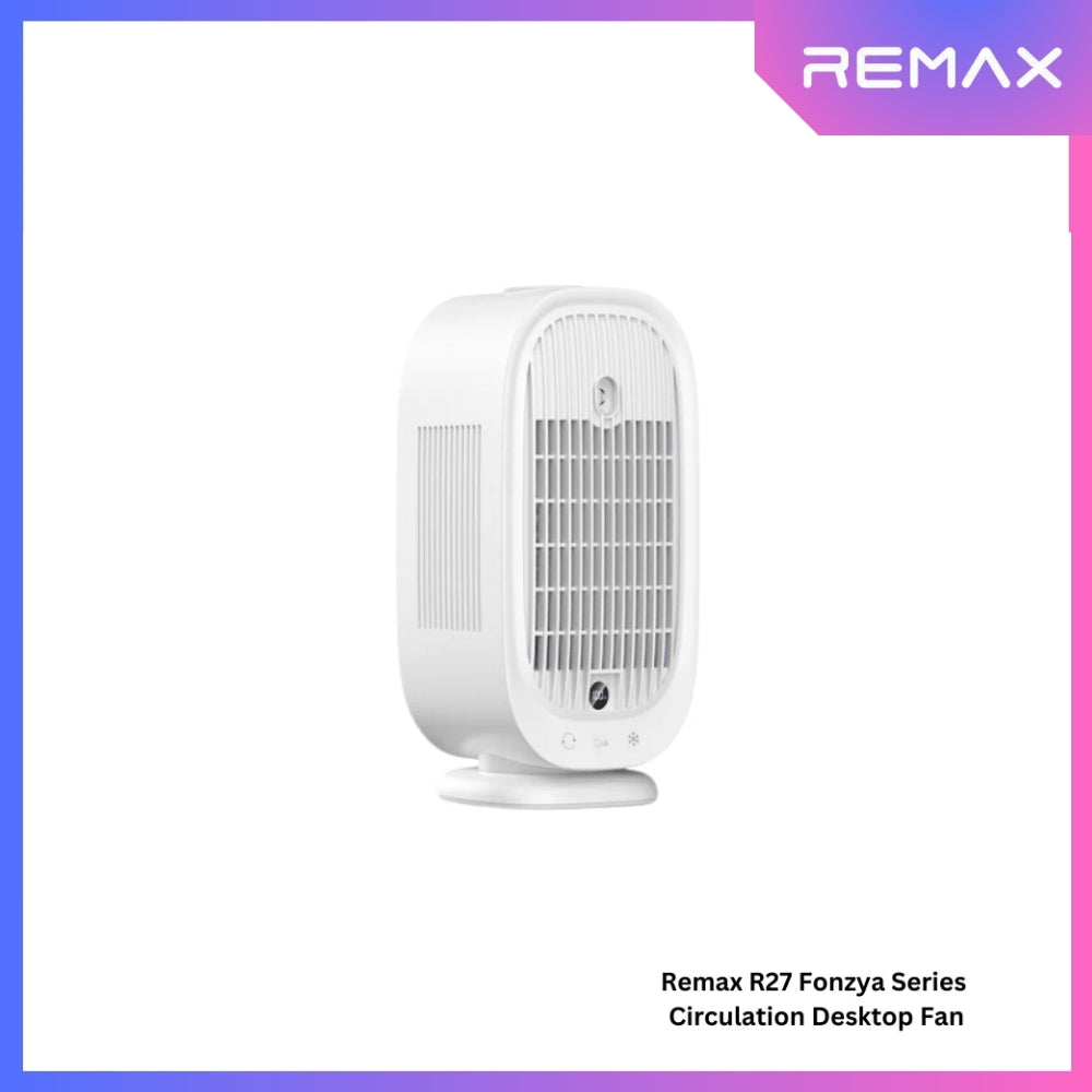 REMAX F21 Ruiyal Series Water Cooling Oscillating Fan with Display - White