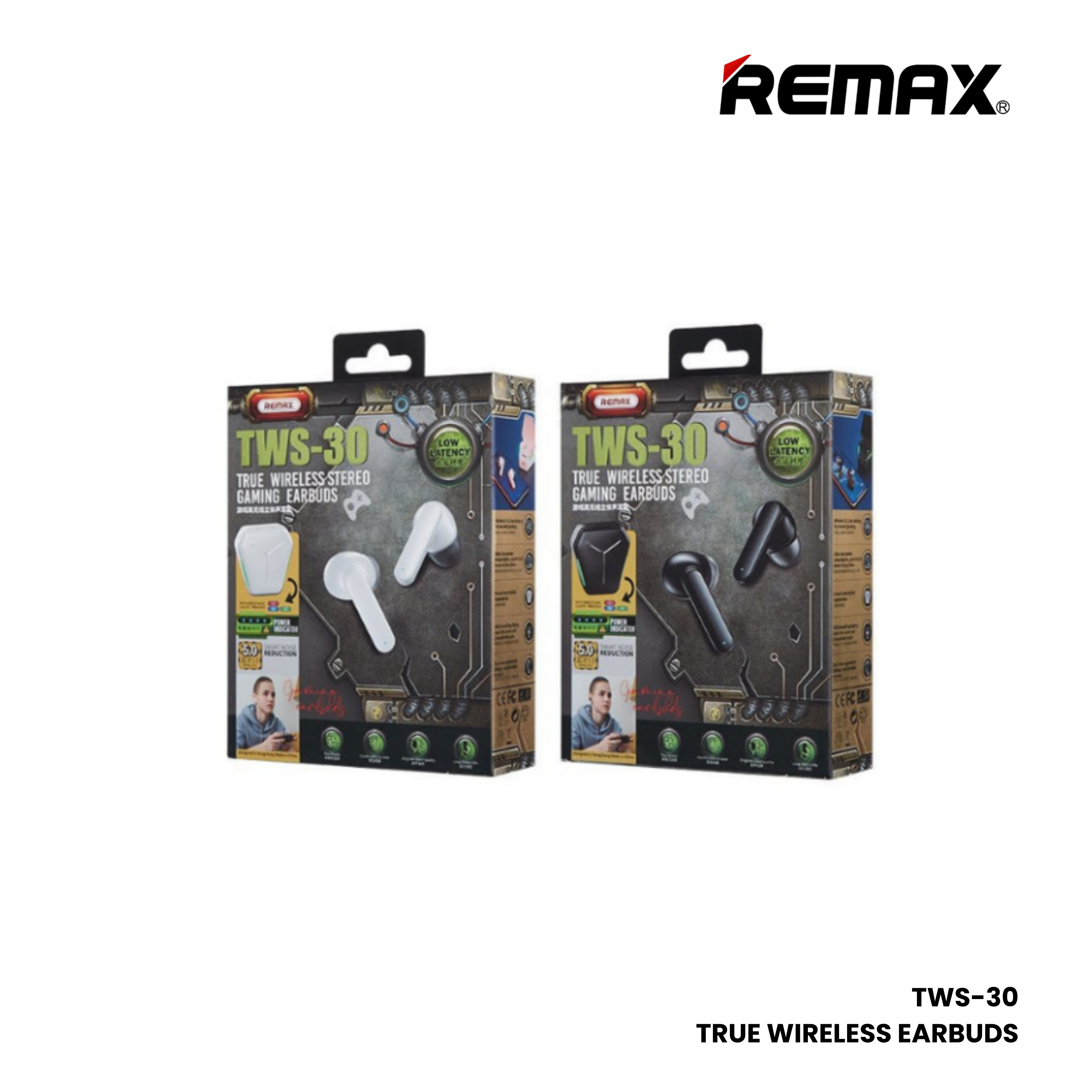 REMAX TWS-30 Gaming Bluetooth Wireless Earbuds - White