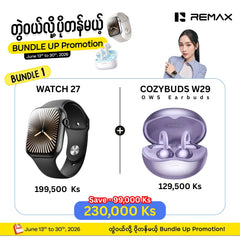 [ Bundle ] REMAX Watch 27 Smart Watch + REMAX CozyBuds W29 OWS Earbuds
