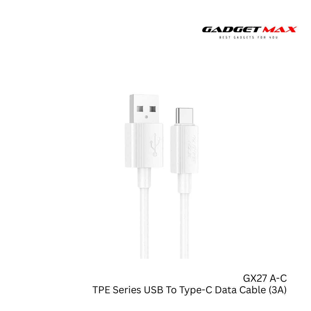 GADGET MAX - GX27 TPE Series USB To Type-C Data Cable ( 3A ) - White