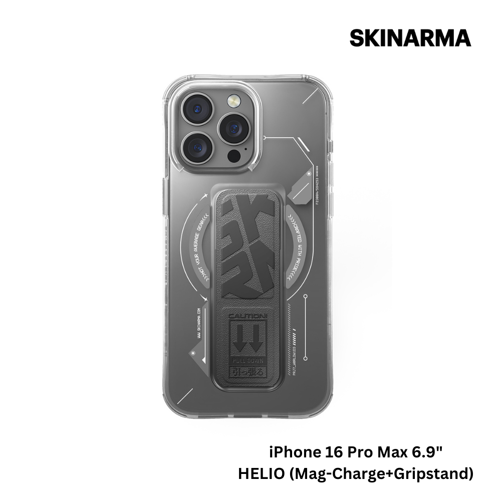 Skinarma iPhone 16 Pro Max 6.9" Helio (Mag-Charge+Gripstand) Case - Titanium