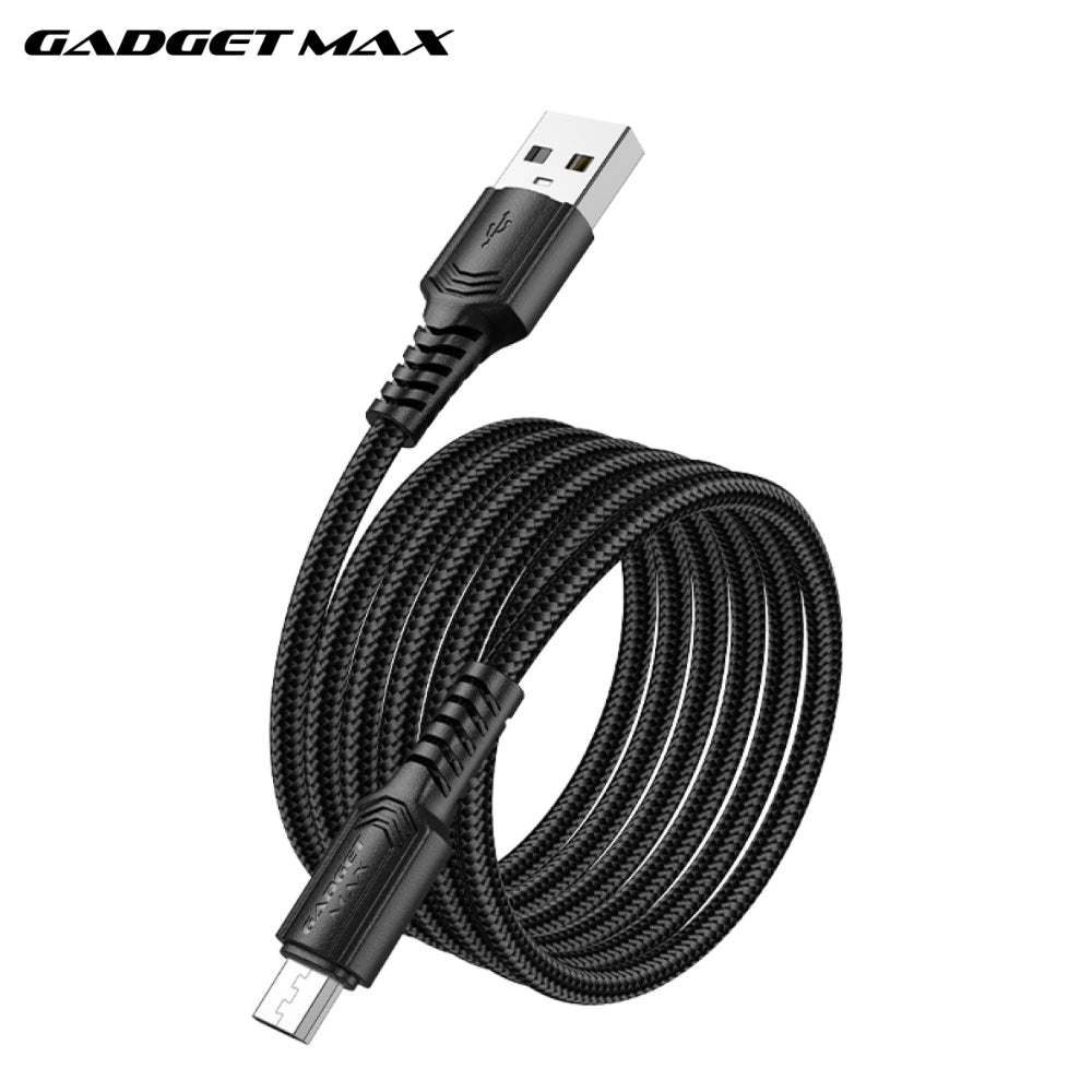 GADGET MAX - GX29 Woven Series USB To Micro Charging Data Cable (2.4A) - Black